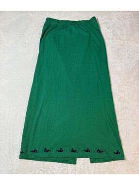 The Quacker Factory Size Small Kelly Green Pull On Whale Long Skirt